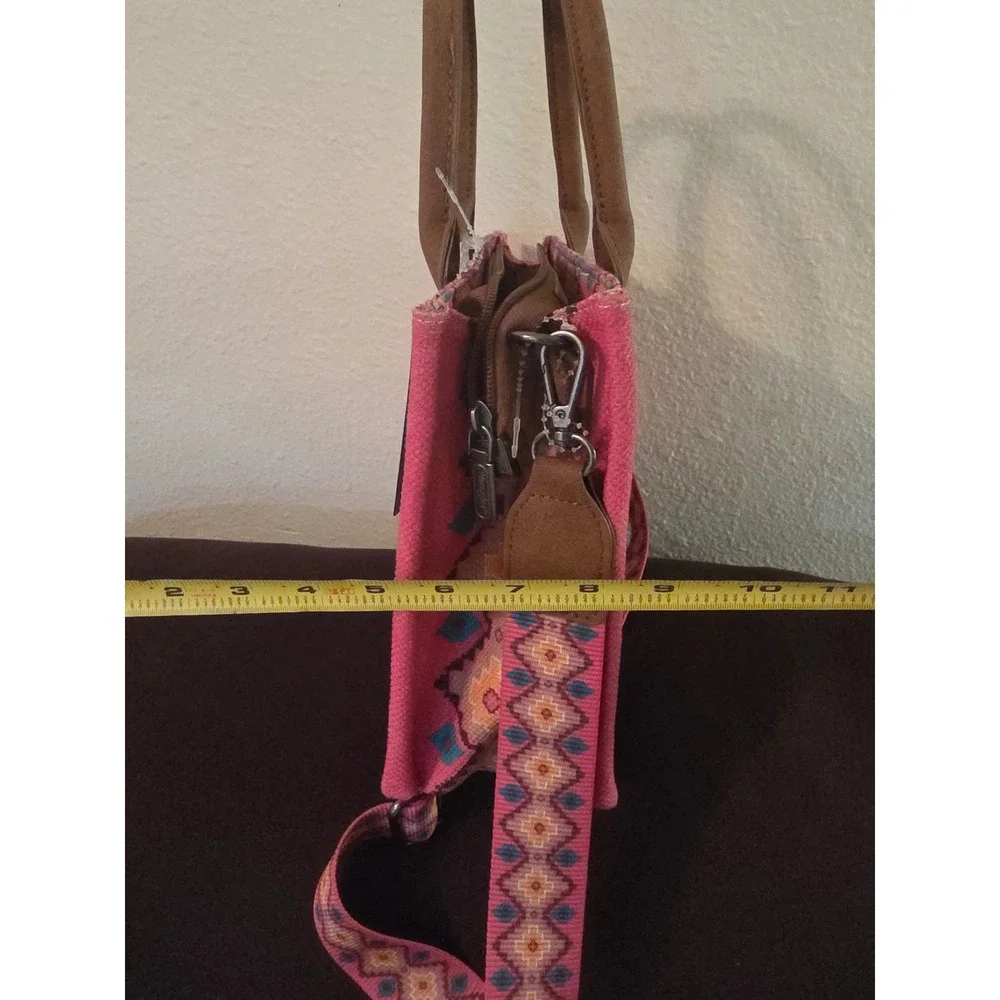 Wrangler Magenta Pink Southwestern Canvas Tote Crossbody Bag WGS302-9121-HPK